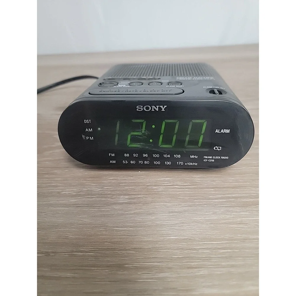 Sony Dream Machine Auto Time Set Dual Alarm AM/FM Clock Radio ICF-C218